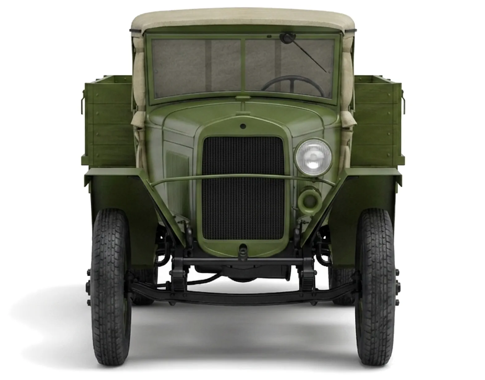 ГАЗ-ММ 1938 — пожарная машина — белый фон — вид спереди