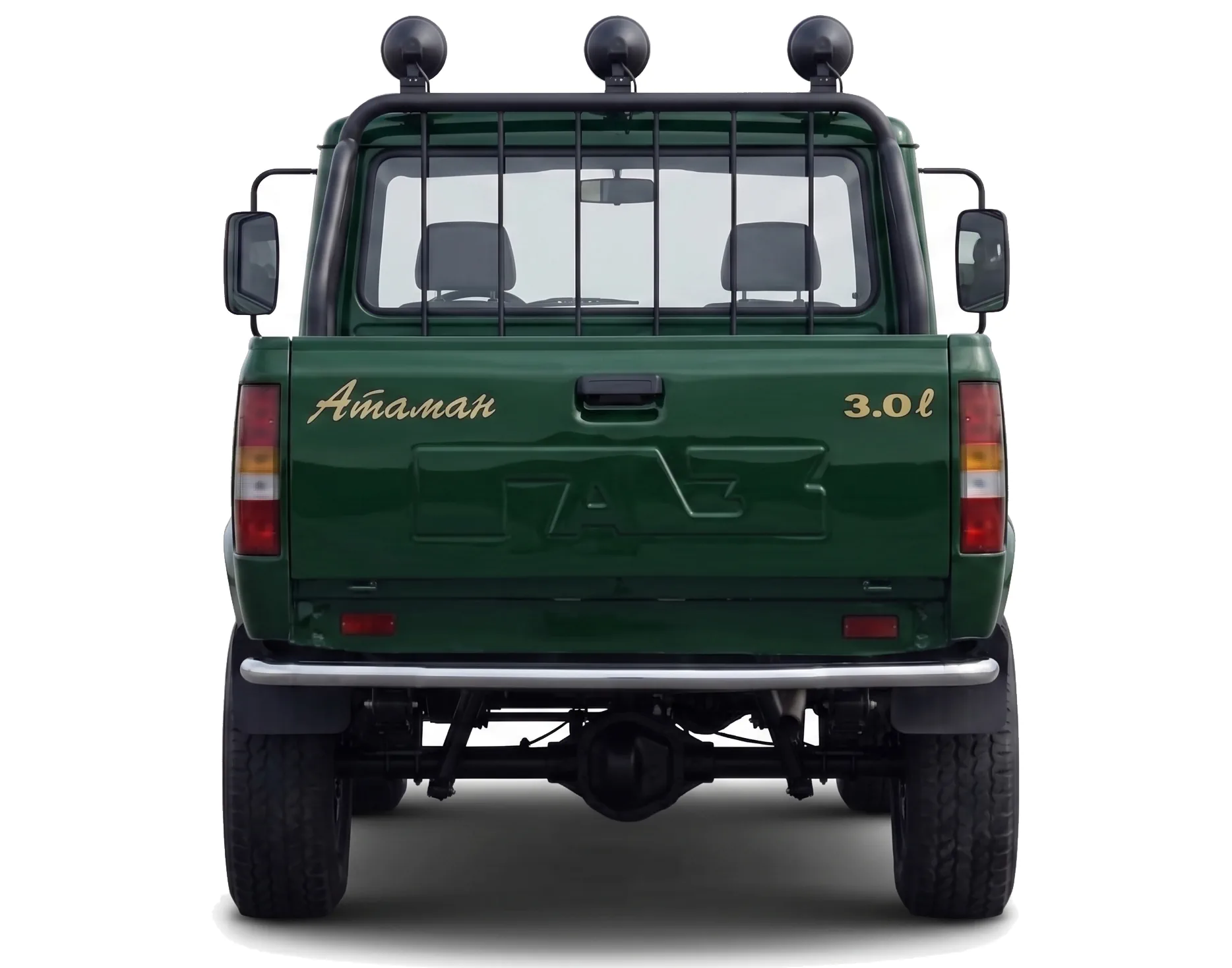 ГАЗ-2308 Атаман 1996 — пикап — белый фон — вид сзади