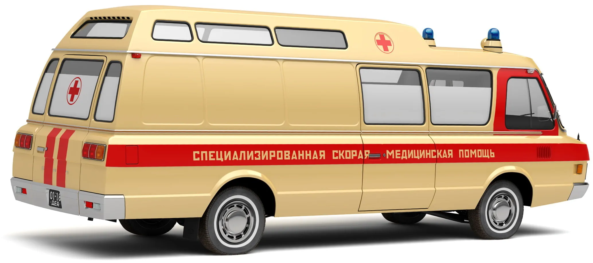 Советская скорая помощь ЗиЛ-118КА '1978 года ,вид сбоку под углом