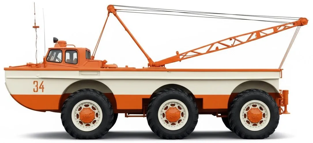 Советский вездеход ЗиЛ-132К (ПЭУ-1) '1966–73 ,вид сбоку