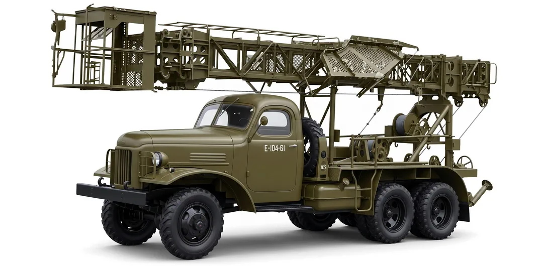 ЗиЛ-157 — грузовик автовышка — белый фон