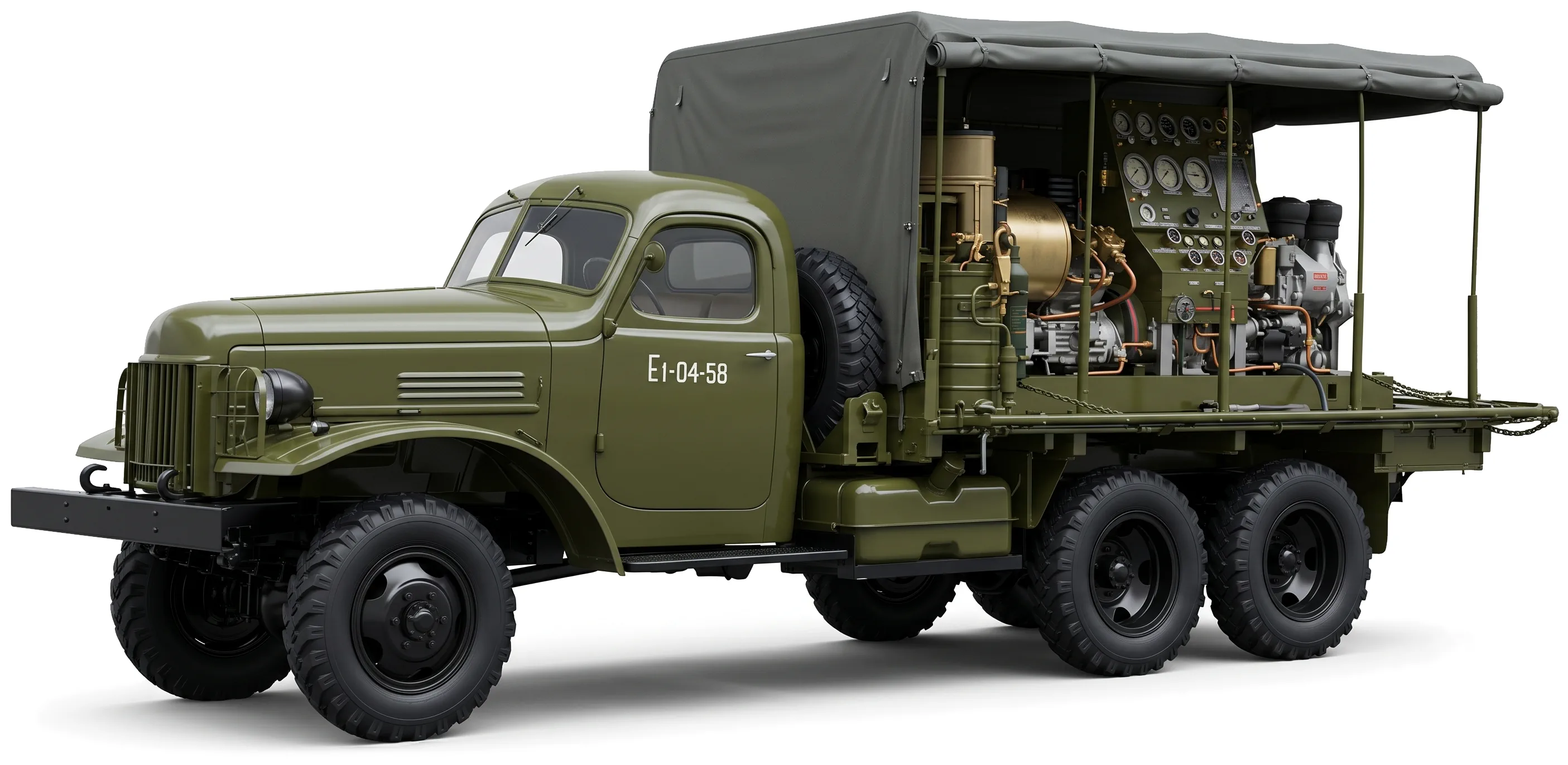 8Г33 1956 — военный грузовик — белый фон