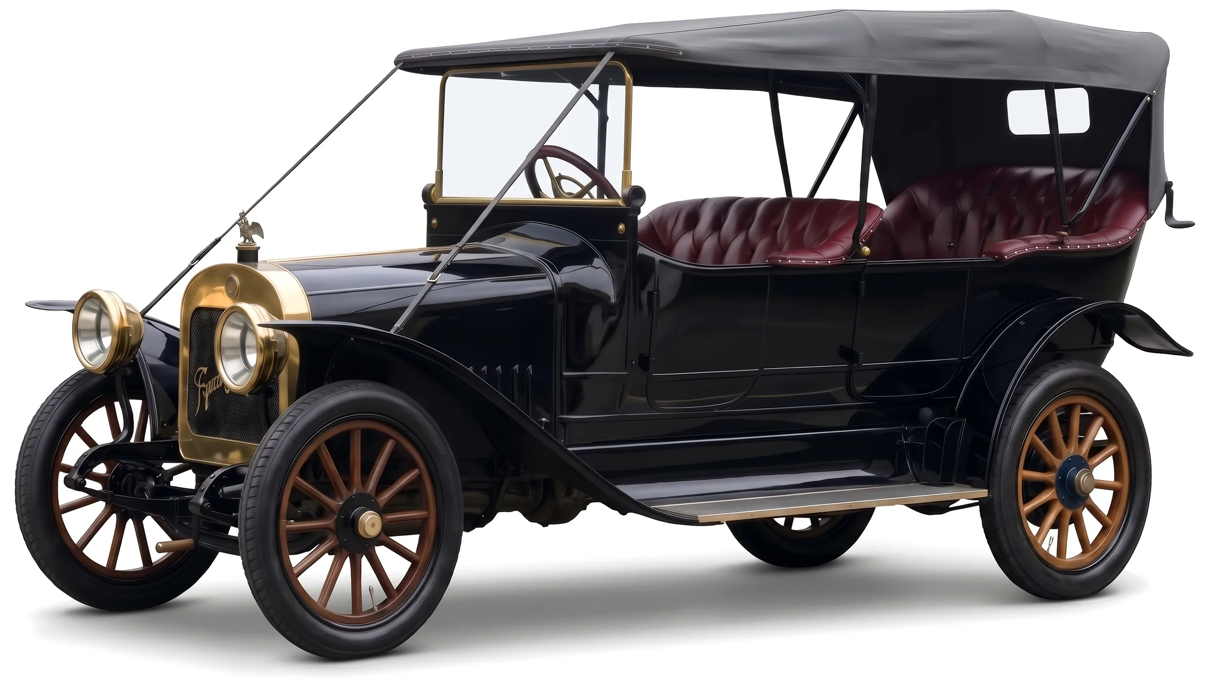 Руссо-Балт К12/20 1911–13 — старинный автомобиль — белый фон