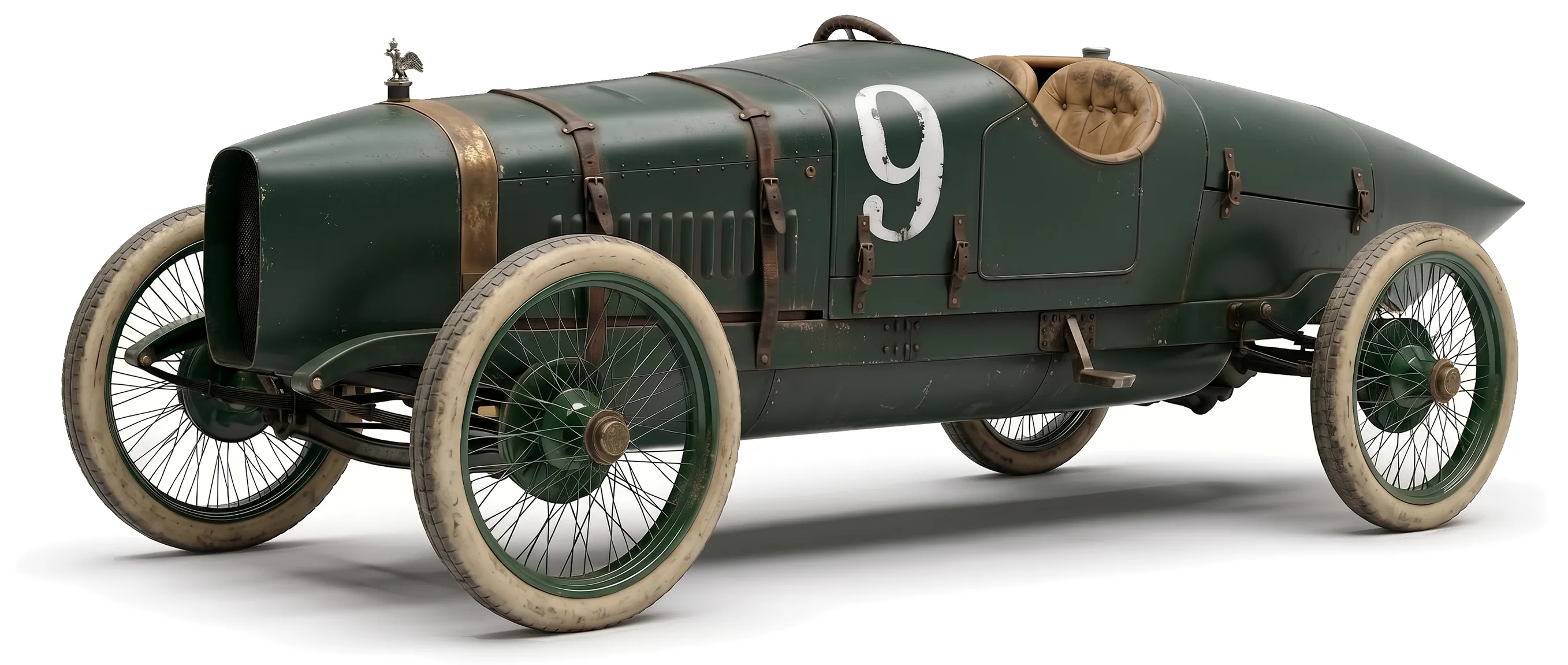 Руссо-Балт С24/30 №9 1913 — гоночный автомобиль — белый фон