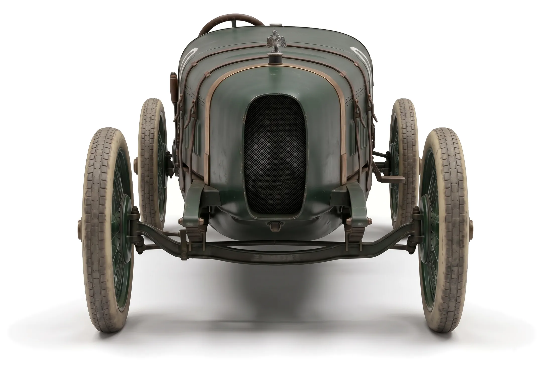 Руссо-Балт С24/30 №9 1913 — гоночный автомобиль — белый фон — вид спереди
