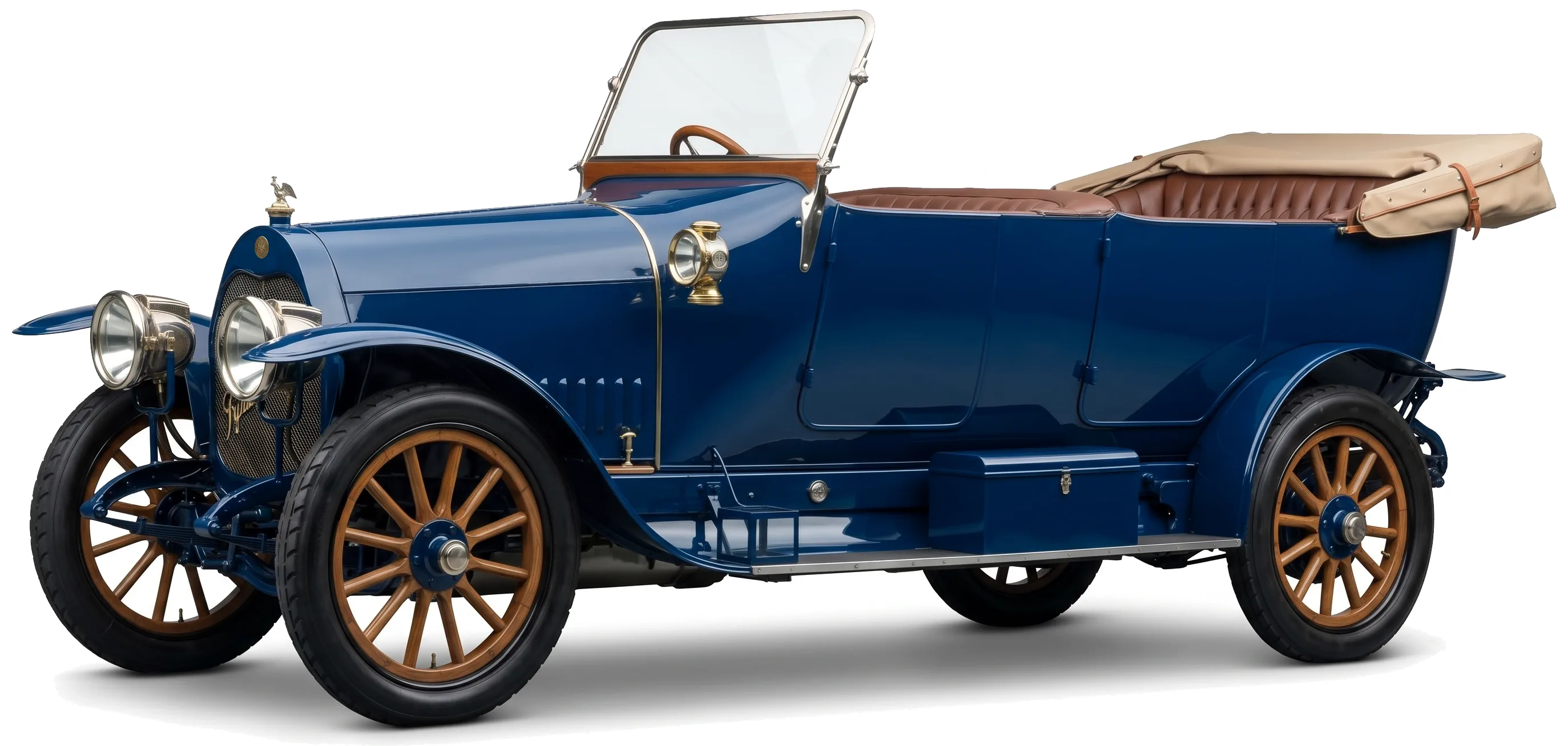 Руссо-Балт Е15/35 Торпедо '1914 — старинный автомобиль — белый фон